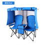 Double-seater moon chair with umbrella and small partition, outdoor folding chair, suitable for fishing and camping