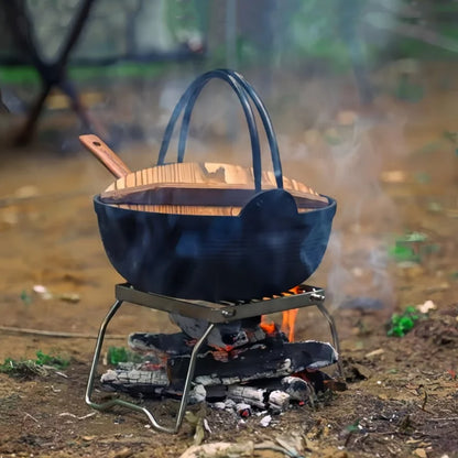 Compact Camping Stove Grill Rack & Burner for Outdoor Cooking