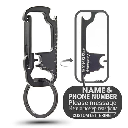 Stainless Steel Personalized Keychains Multifunctional Custom Lettering Keyrings Wrench Tool Bottle Opener Key Chain Ring K421