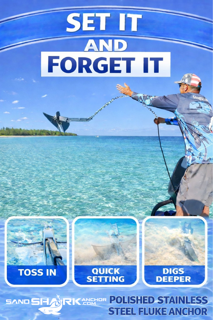 Premium 316 SS Fluke Anchor - Retractable Shaft (13 lbs.)