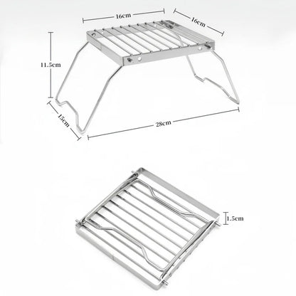 Compact Camping Stove Grill Rack & Burner for Outdoor Cooking