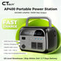 CTOLITY AP400 345.6Wh Portable Power Station 500W Power bank, LiFePO4 Solar Generator with 150W Solar Input, UPS Backup Battery, Wireless Charging, AC/DC/USB Output for Camping Home Emergency