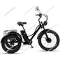 Electric Bike For Man 24-Inch 750W 48V Three Wheeled Electric Vehicle Fat Tire Pedal Powerful Electric Tricycle For Adults Elder