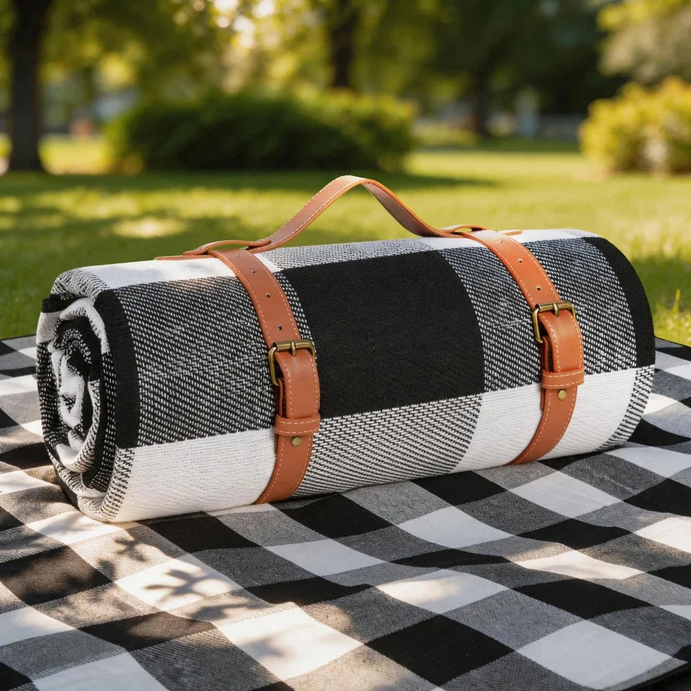 New 80"x 80"Picnic Blanket Extra Large Waterproof and Foldable Beach MatOutdoor for 8 Adults Camping Park Beach Grass Indoors