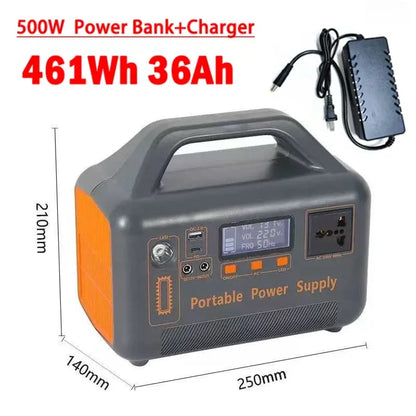 500W 220V Portable Power Station 500Wh 461Wh Solar Generator Emergency Power Bank Power Supply for Home Outdoor Camping Stall