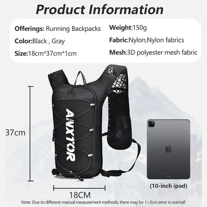 Ultralight 5L Trail Running Backpack Hydration Vest For Marathon Jogging Hiking Cycling, Compatible With Water Bladder