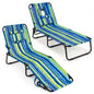 Set of 2 Folding Face Down Tanning Chair with Face Hole 3 Removable Pillows