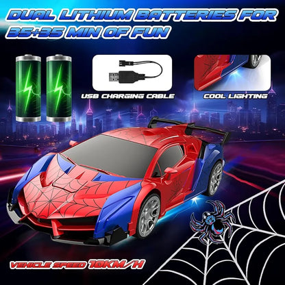 2.4GHz Deformable Spider RC Car - Cool Robot Car with Stunts, Rechargeable Battery & LED Lights, Gift for Kids 3+