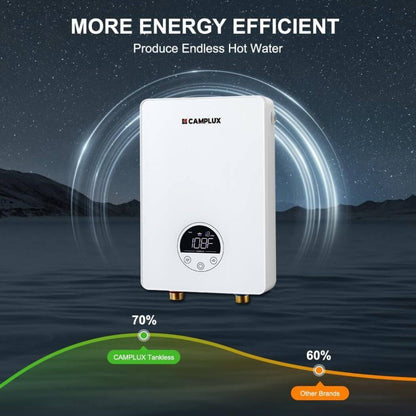 Camplux Electric Point of Use Tankless Water Heater, 6kW at 220~240V