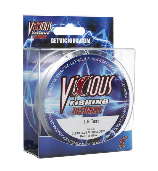 Vicious Ultimate Clear-Blue Fluorescent Mono - 25 Lb Test