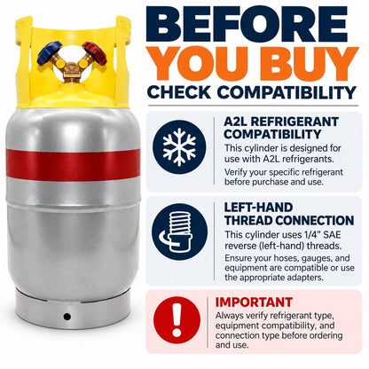 Flame King 30lb Refrigerant Recovery Cylinder Tank for A2L Refrigerants