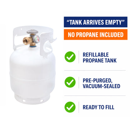 Flame King Portable 5lb Propane Tank LP Cylinder with OPD & Gauge