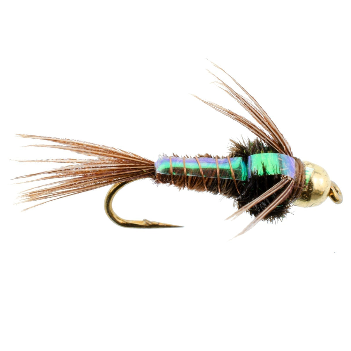 Tungsten Bead Head Flash Back Pheasant Tail Nymph 6 Flies Size 18