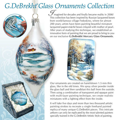Starry Night Glass Ornament by D. Gelsinger - Christmas Santa Snowman Decor - 764-150-DG