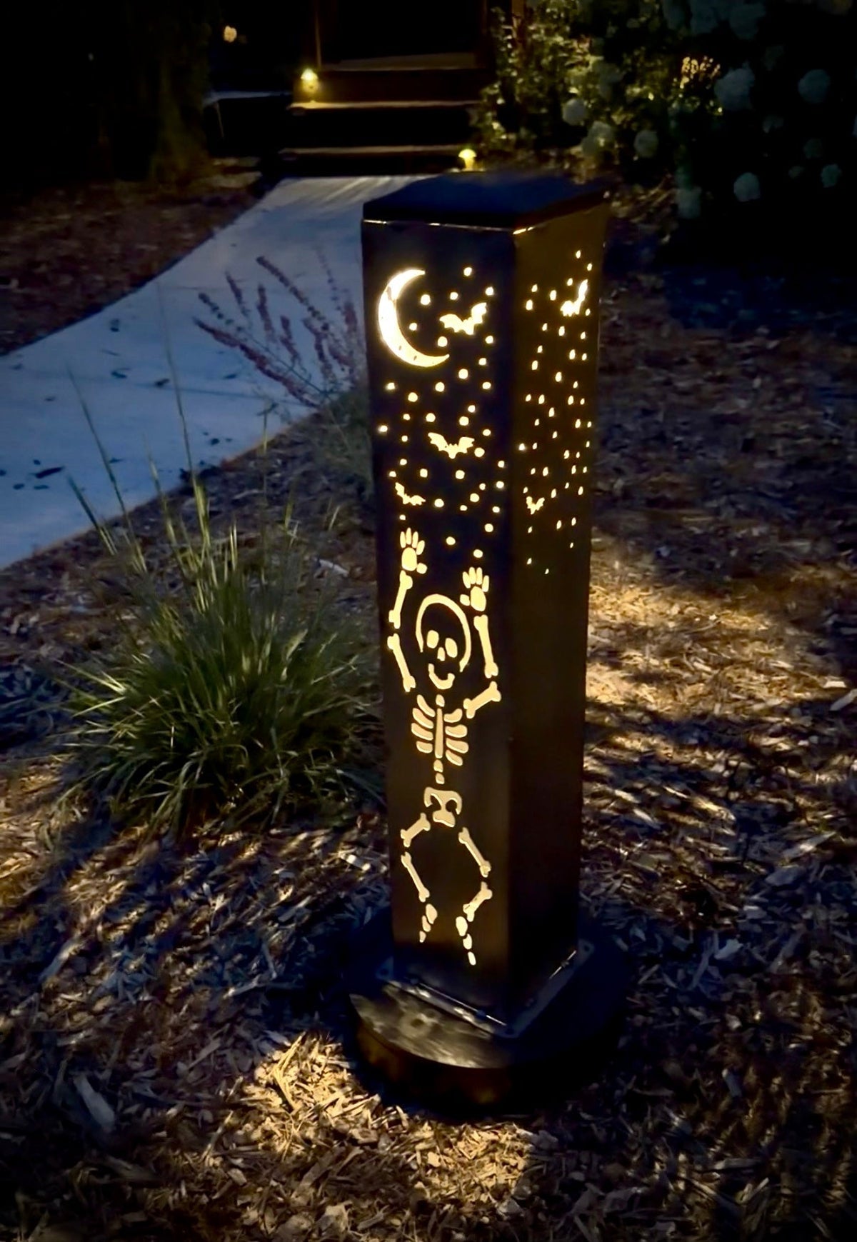 Dancing Bones Solar Tube Lights - Skeletons - Steel
