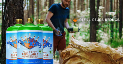 Flame King Refillable 1 lb Propane Cylinder, DOT-Certified LP Tank