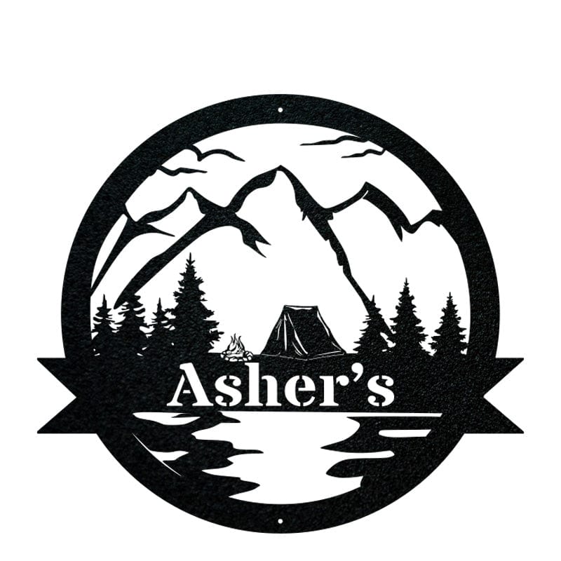 Outdoor Tent Sign - Personalized Metal Gift | Rustic Camping Trip Reminder