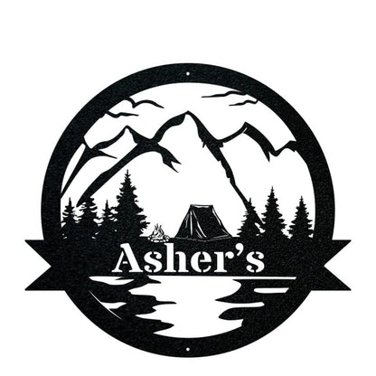 Outdoor Tent Sign - Personalized Metal Gift | Rustic Camping Trip Reminder