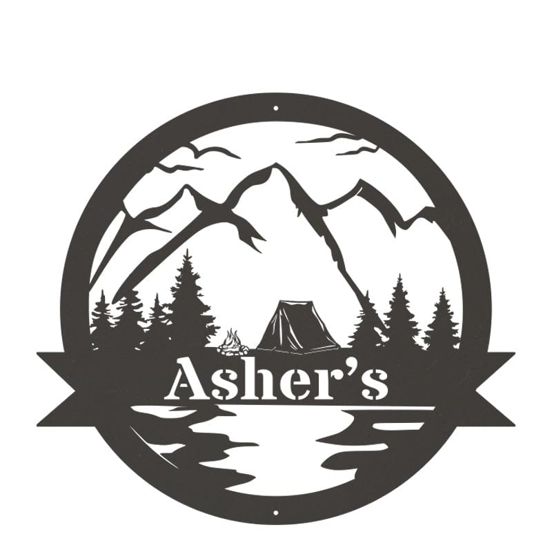 Outdoor Tent Sign - Personalized Metal Gift | Rustic Camping Trip Reminder