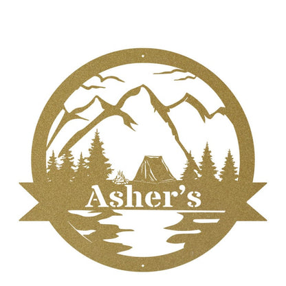 Outdoor Tent Sign - Personalized Metal Gift | Rustic Camping Trip Reminder