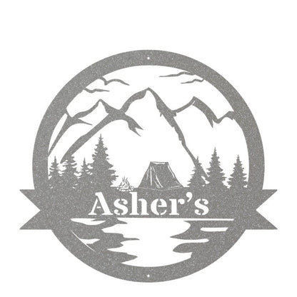 Outdoor Tent Sign - Personalized Metal Gift | Rustic Camping Trip Reminder