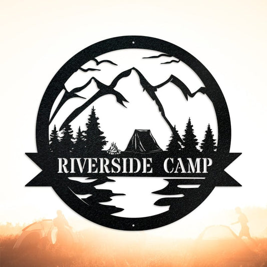Outdoor Tent Sign - Personalized Metal Gift | Rustic Camping Trip Reminder