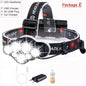 High Lumen Ultra Bright Powerful Rechargeable LED Headlamp  USB Head Lamp 7 LED Headlight Head Flashlight Waterproof Flashlight Head Torch For Outdoor Camping Cycling Running Fishing