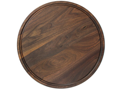 18" Walnut Personalized Round Board with Juice Groove, 18” Round Personalized Charcuterie Board, Wedding Gift, Gift For the Couple, USA Made