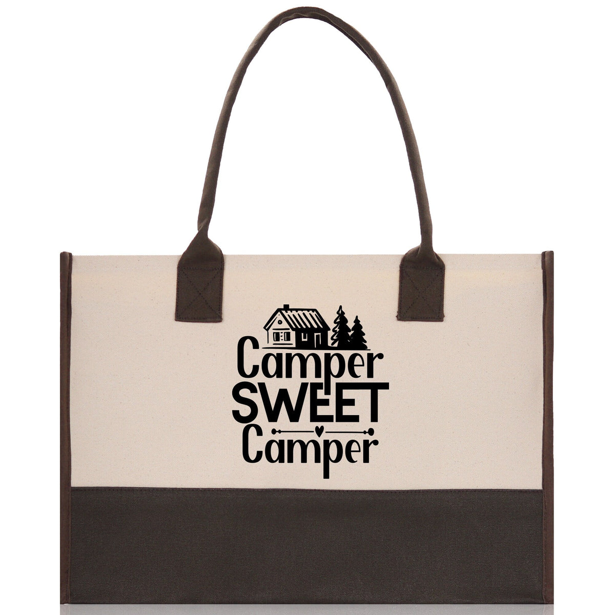 Camper Sweet Camper Cotton Canvas Chic Tote Bag Camping Tote Camping Lover Gift Tote Bag Outdoor Tote Weekender Tote Camper Tote