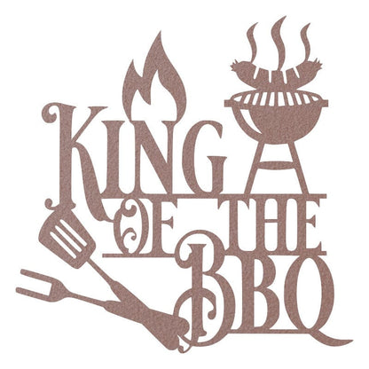 King of the BBQ Sign - Metal BBQ Wall Art | Outdoor Grilling Decor Gift