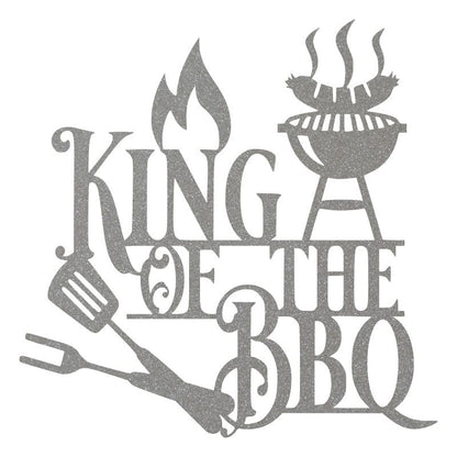 King of the BBQ Sign - Metal BBQ Wall Art | Outdoor Grilling Decor Gift