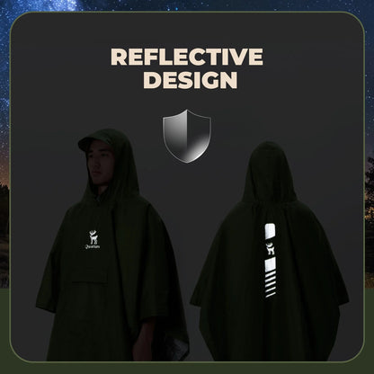 Unisex Waterproof Rain Poncho with Pocket for Hiking Outdoor